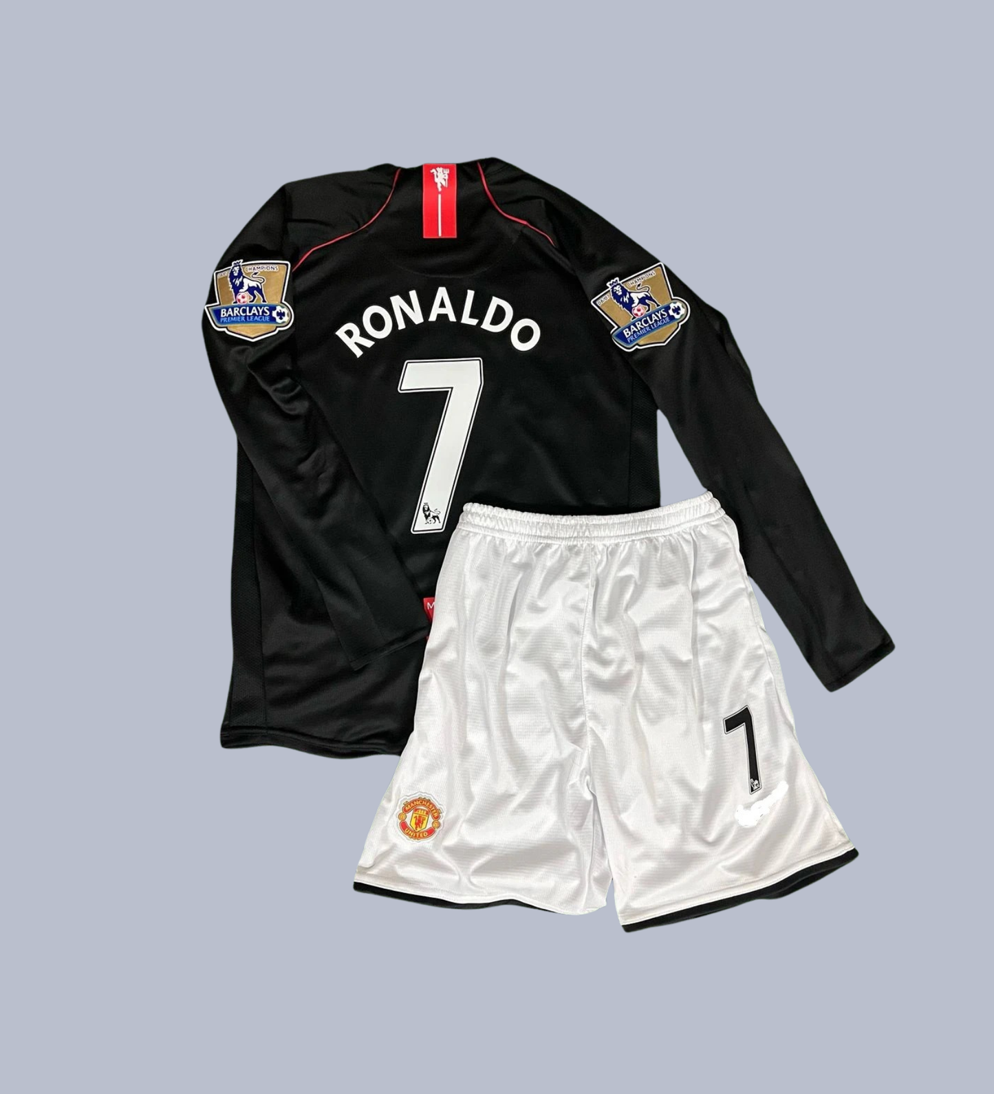 Ronaldo Manchester 2008 negro para niño (Short + Playera)