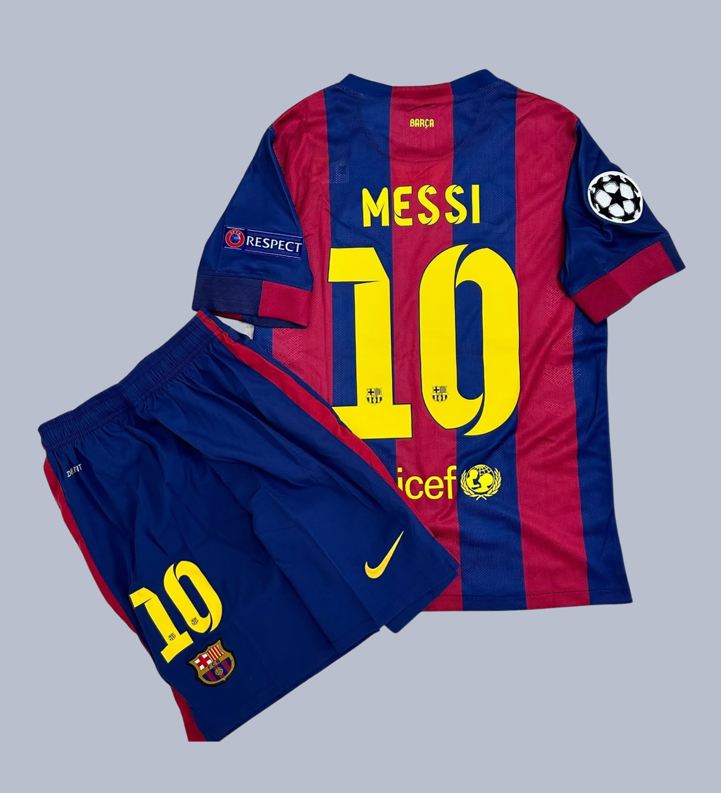 Messi Barcelona 2015 final para niño (Short + Playera)